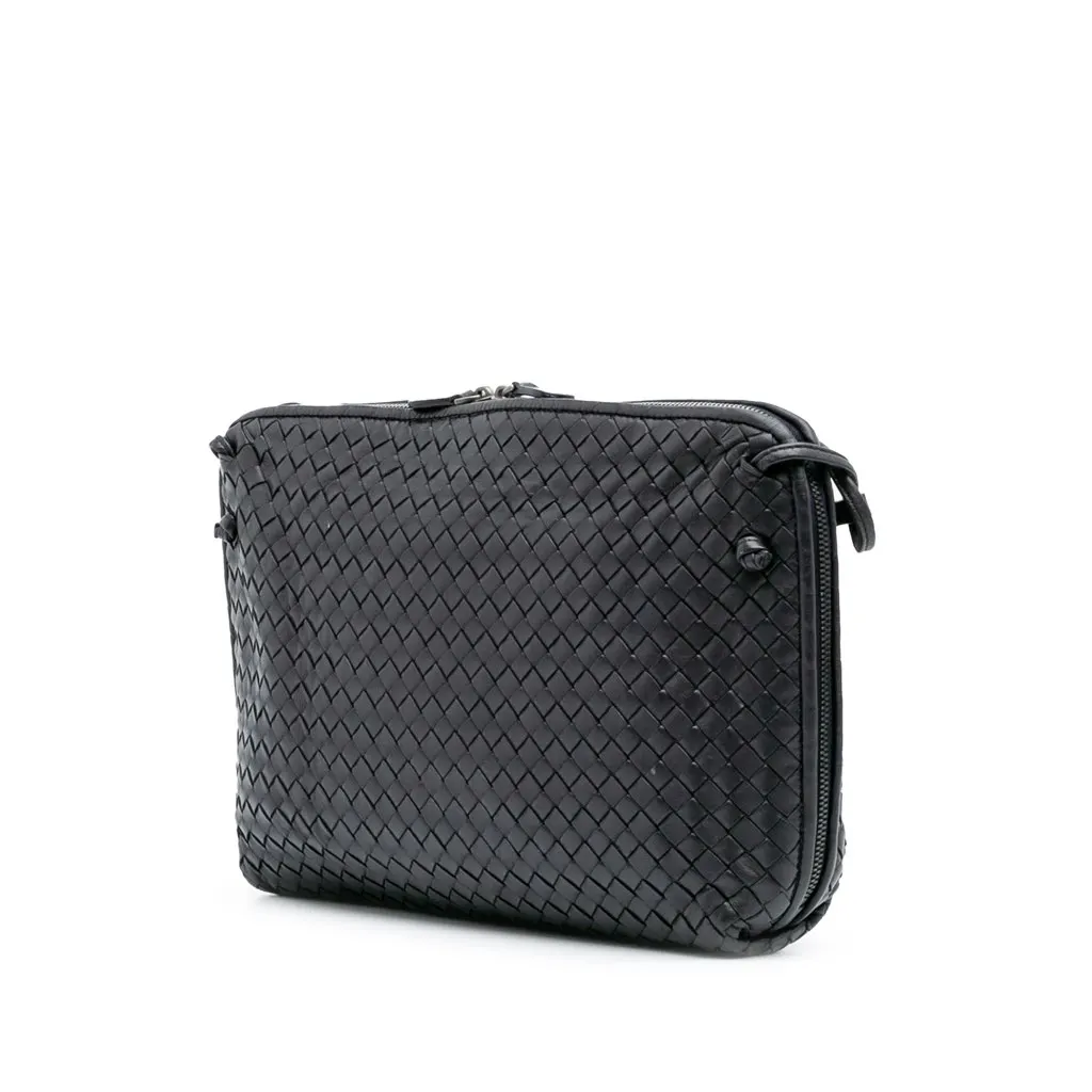 Bottega Veneta Large Nappa Intrecciato Nodini Crossbody Purple Leather Good - Back View
