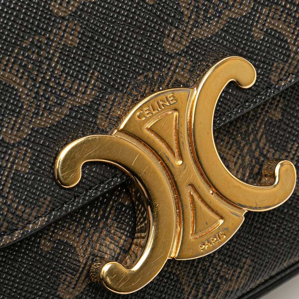 Celine Mini Triomphe Coated Canvas Triomphe Crossbody - Image 10