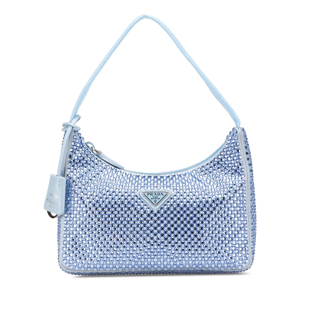 Prada Mini Satin Crystal Re-Edition 2000 Shoulder Bag