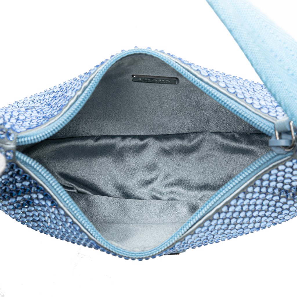 Prada Mini Satin Crystal Re-Edition 2000 Shoulder Bag - 4