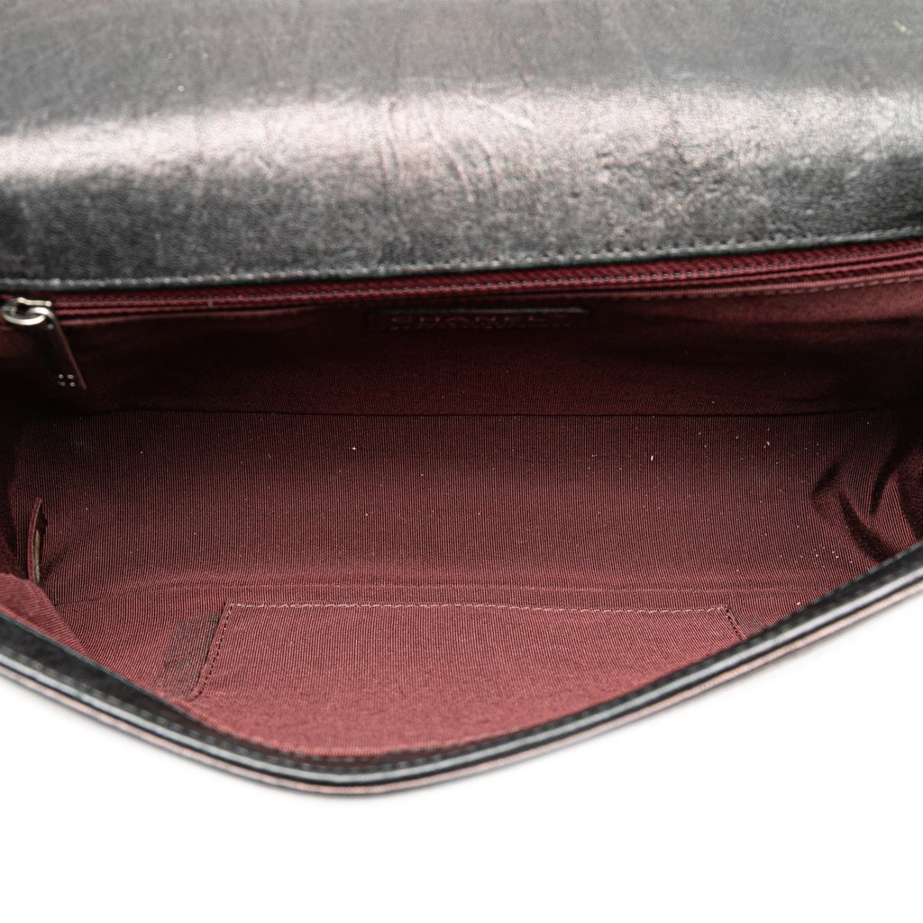 Chanel Old Medium Quilted Crumpled Calfskin Studded Boy Flap - 4