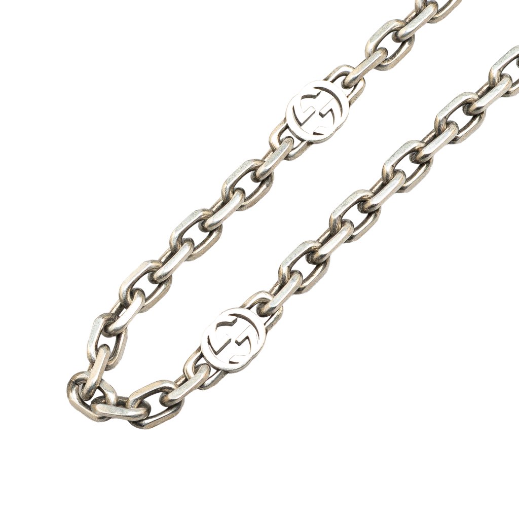 Gucci Sterling Silver Interlocking G Chain Necklace - 2