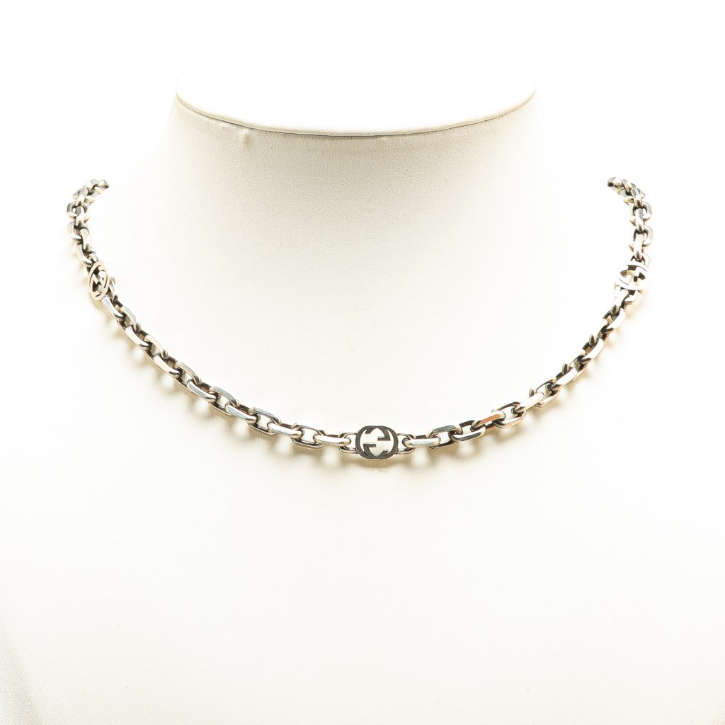 Gucci Sterling Silver Interlocking G Chain Necklace - 5