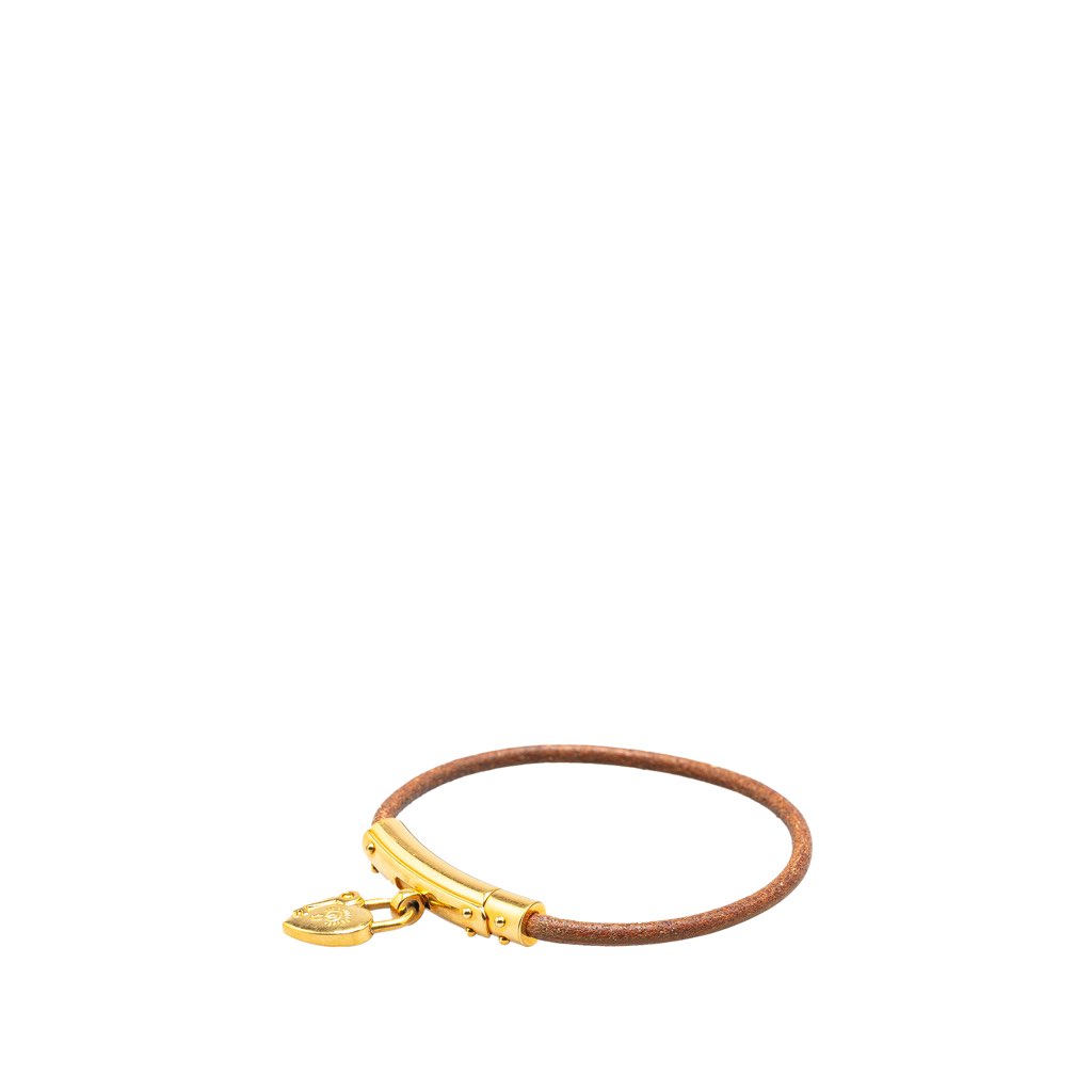 Hermès Leather and Gold Plated Cadena Heart Charm Bracelet - Back view