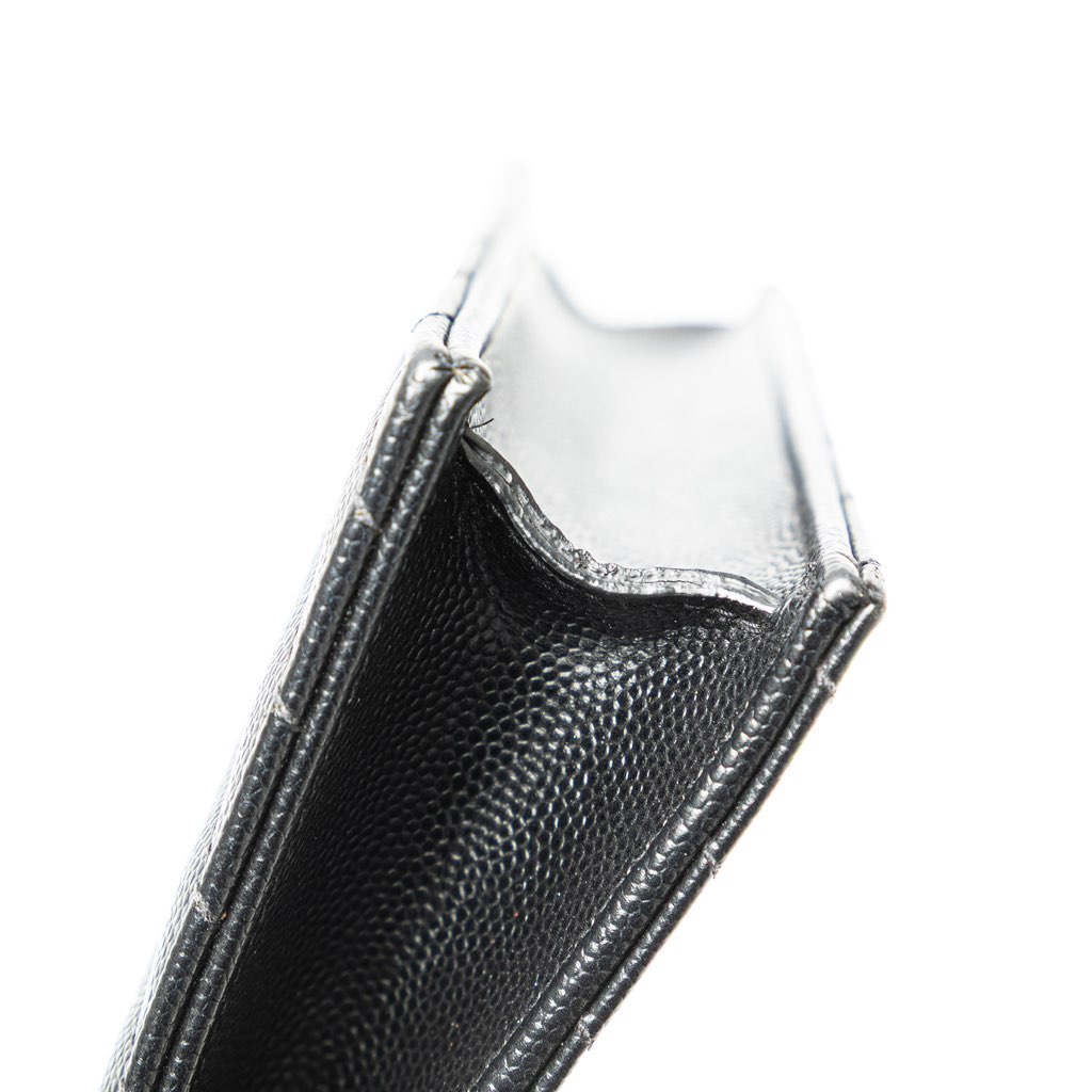 Saint Laurent Grain De Poudre Matelasse Chevron Monogram Chain Wallet - Image 13