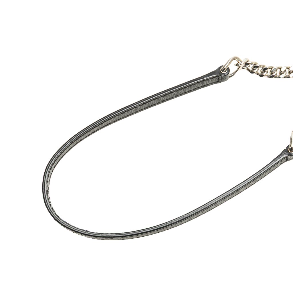 Saint Laurent Grain De Poudre Matelasse Chevron Monogram Chain Wallet - Image 14