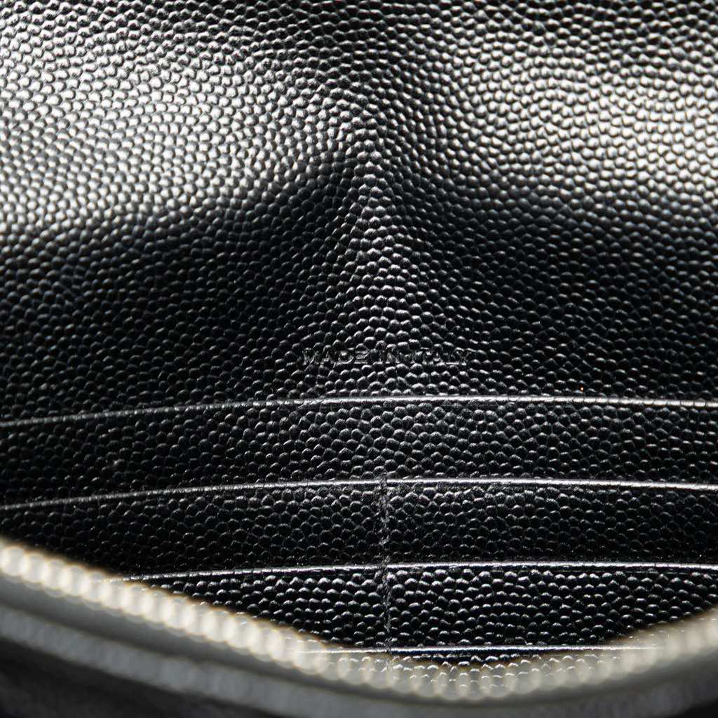 Saint Laurent Grain De Poudre Matelasse Chevron Monogram Chain Wallet - Detail 1