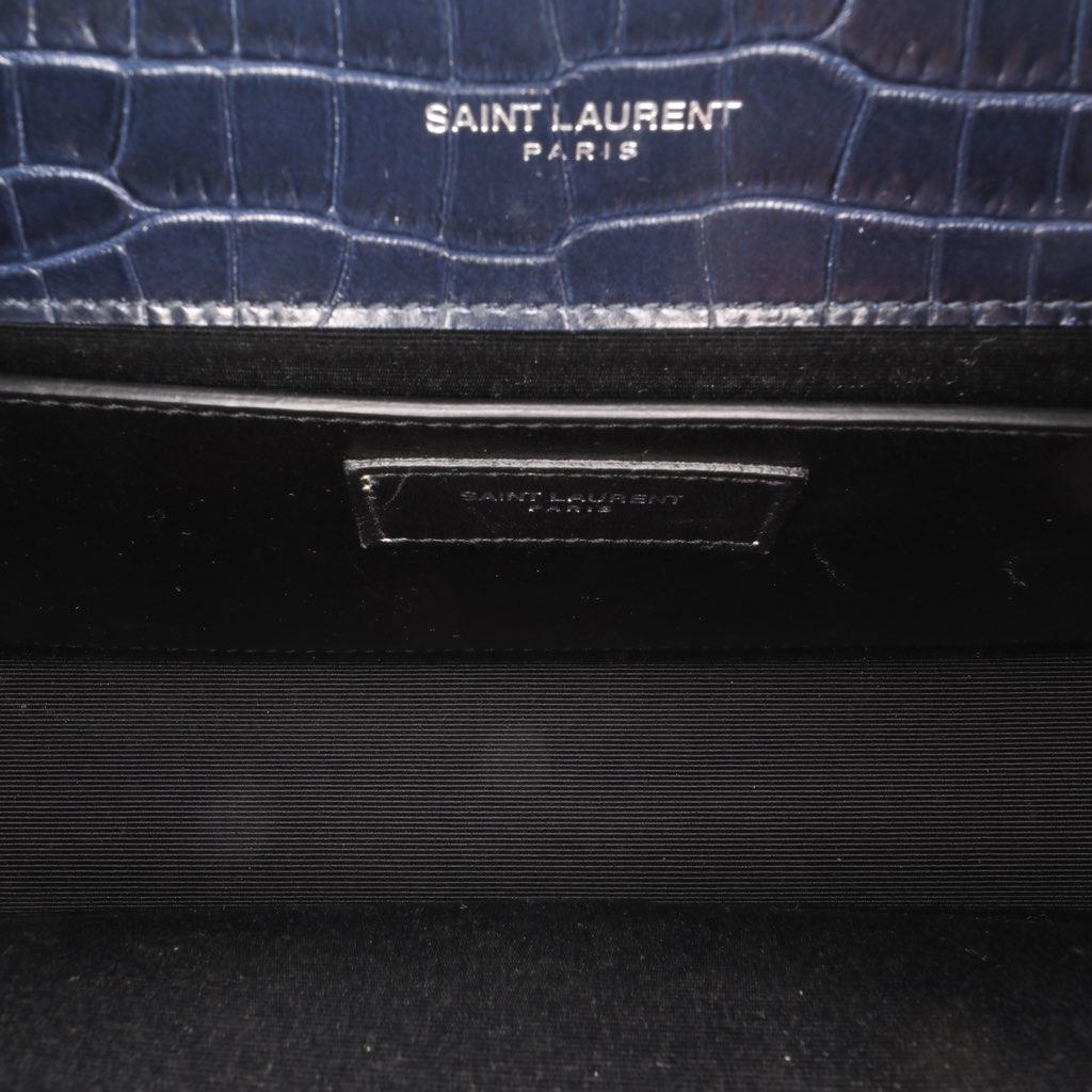 Saint Laurent Medium Croc Embossed Leather Kate Tassel Crossbody - 4