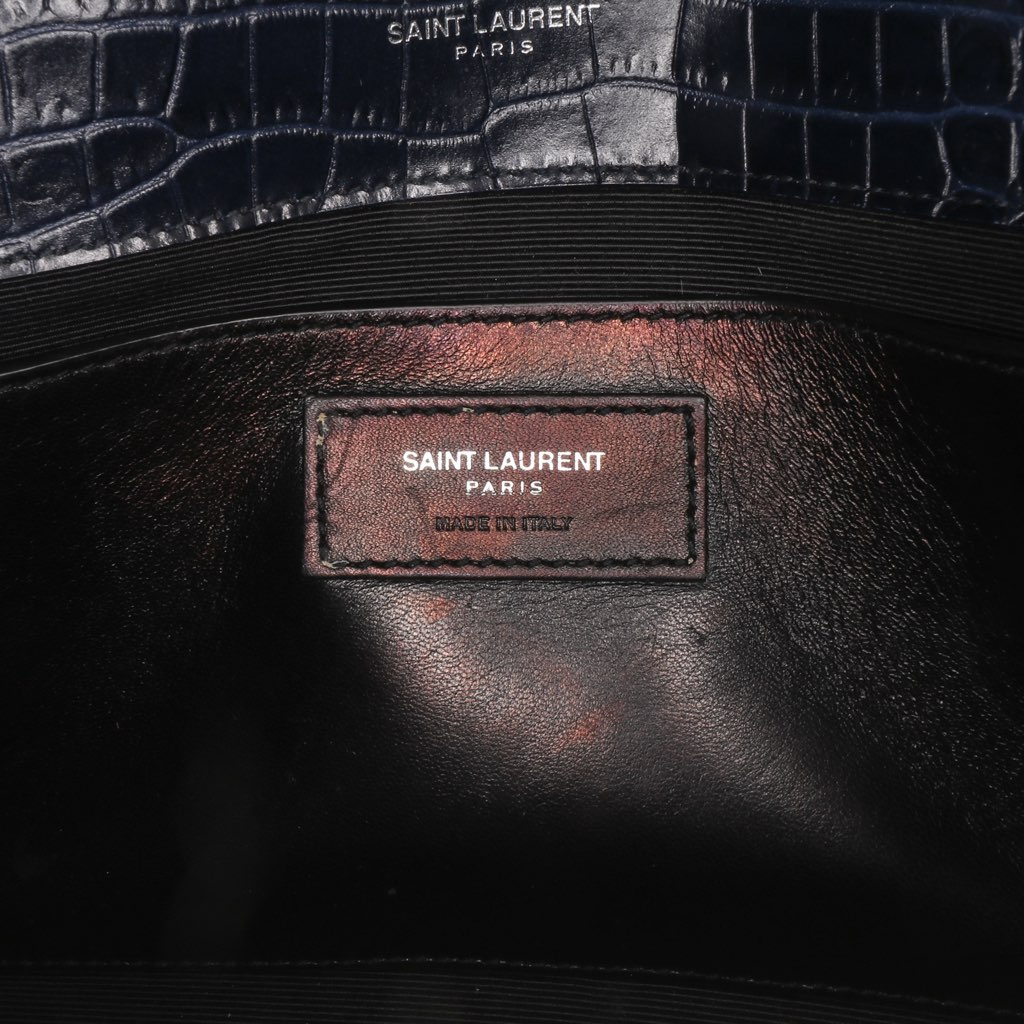 Saint Laurent Medium Croc Embossed Leather Kate Tassel Crossbody - 5