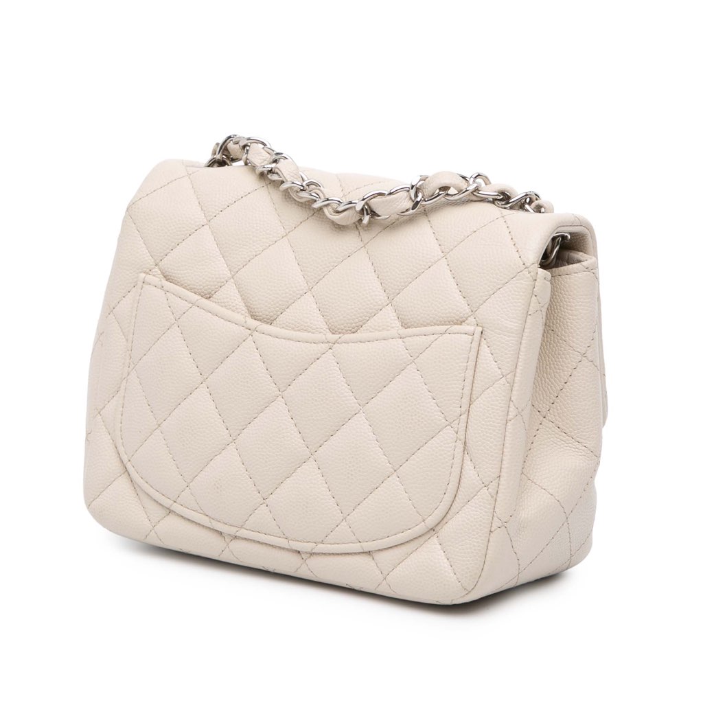 Chanel Mini Square Classic Caviar Single Flap - Back view