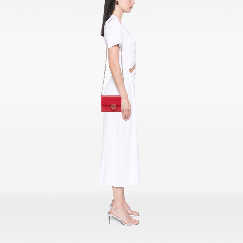 Gucci Leather Interlocking G Dollar Wallet on Chain - Image 14