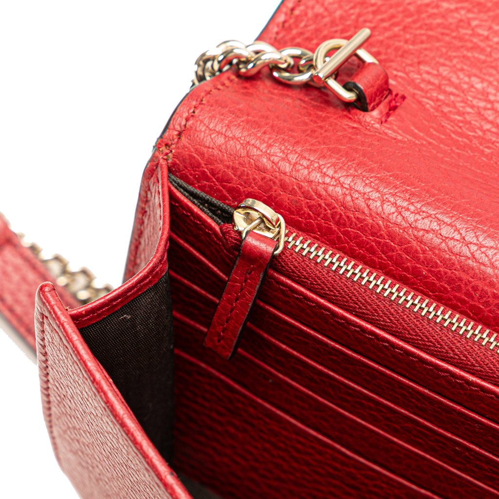 Gucci Leather Interlocking G Dollar Wallet on Chain - Detail 2