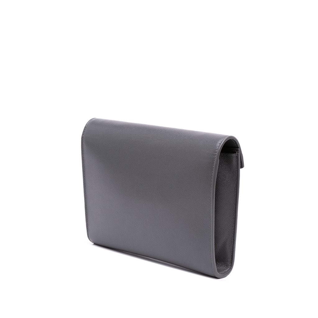 Saint Laurent Grain De Poudre Monogram Cassandra Chain Wallet - 2