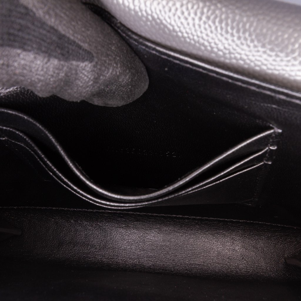 Saint Laurent Grain De Poudre Monogram Cassandra Chain Wallet - 5