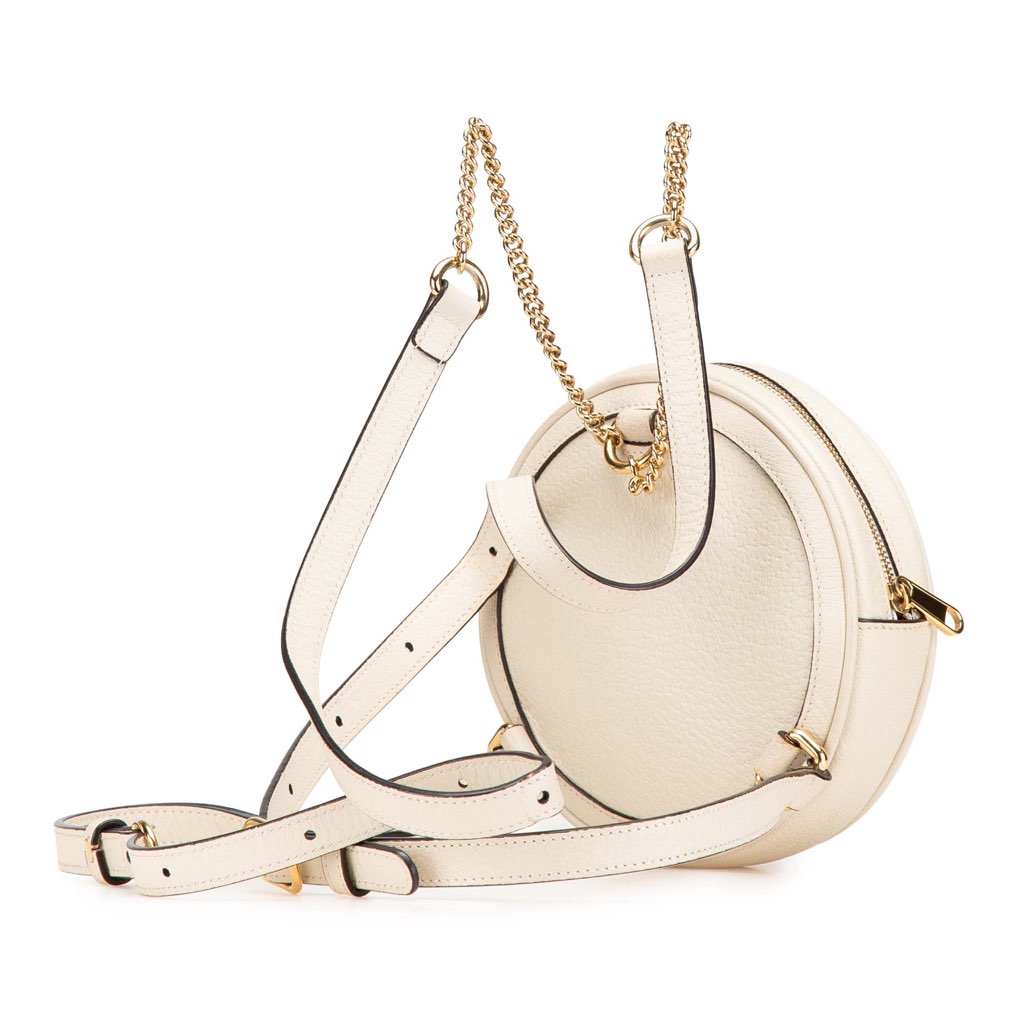 Gucci Mini Leather Round Ophidia Backpack - 2