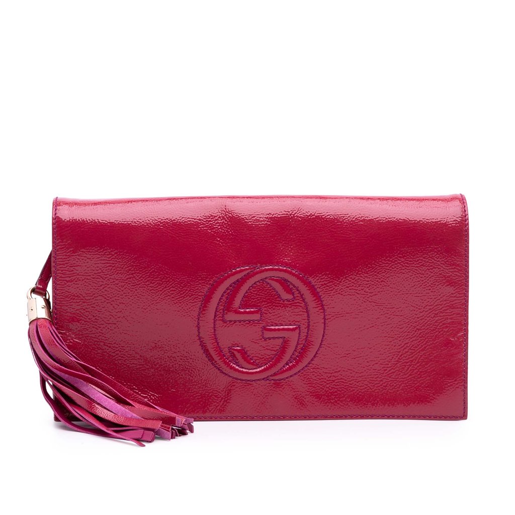 Gucci Soft Patent Soho Disco Clutch
