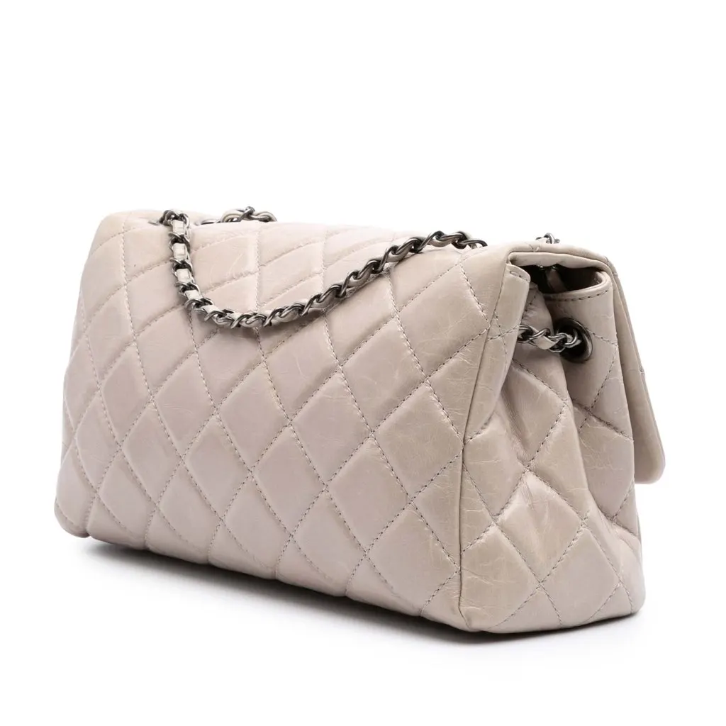 Chanel Large Quilted Glazed Calfskin Coco Soft Flap Brown Leather Good - Back View