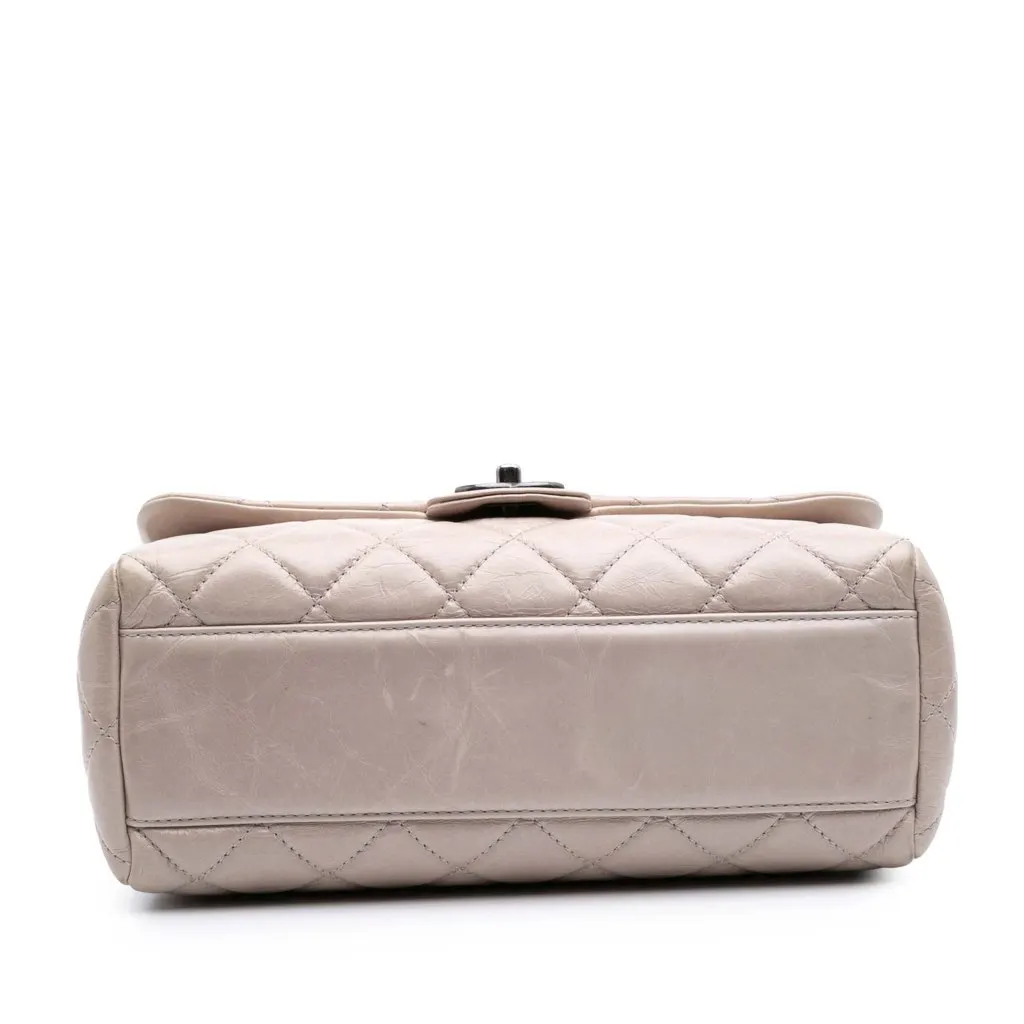 Chanel Large Quilted Glazed Calfskin Coco Soft Flap Brown Leather Good - Inside View