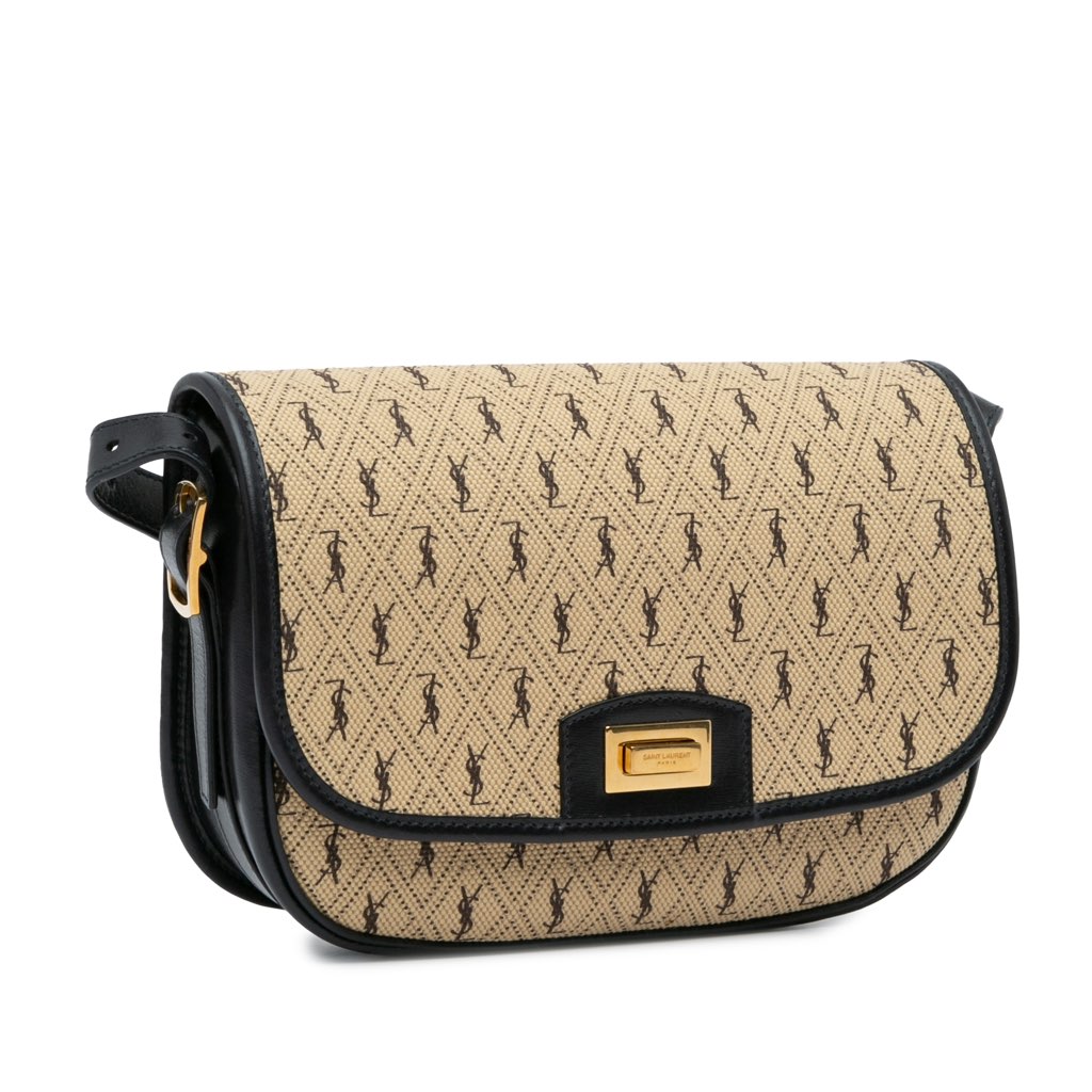 Saint Laurent Medium Canvas Monogram All Over Crossbody - 2