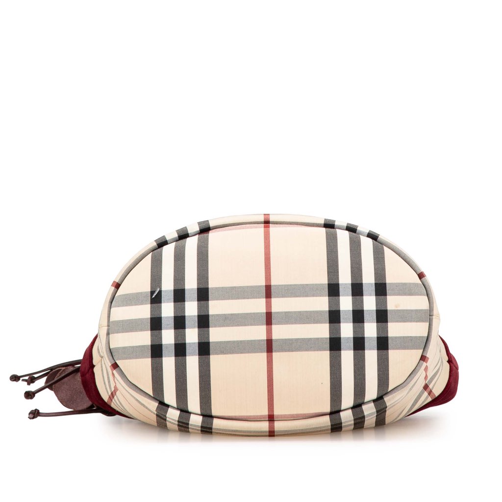 Burberry Velvet Trimmed House Check Canvas Tote - 3