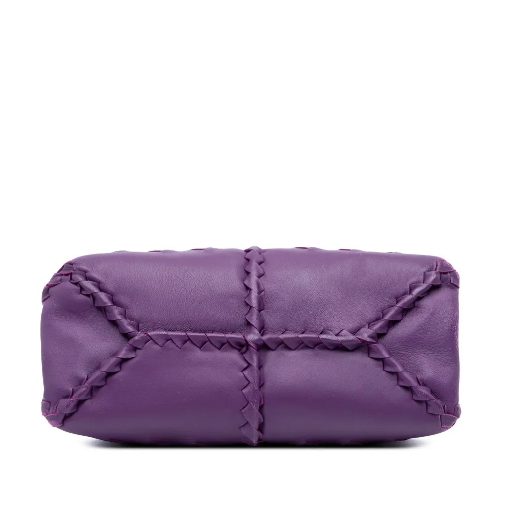 Bottega Veneta Nappa Intrecciato Napoli Satchel Purple Leather Very good - Inside View