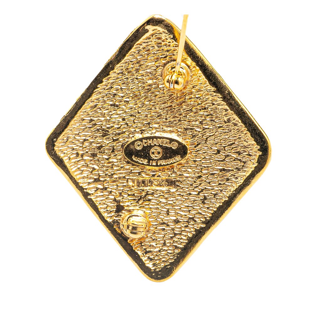 Chanel Gold Plated CC Diamond Brooch - 3