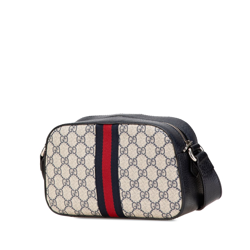 Gucci Small GG Supreme Textured Dollar Calfskin Web Ophidia Camera Bag - 2