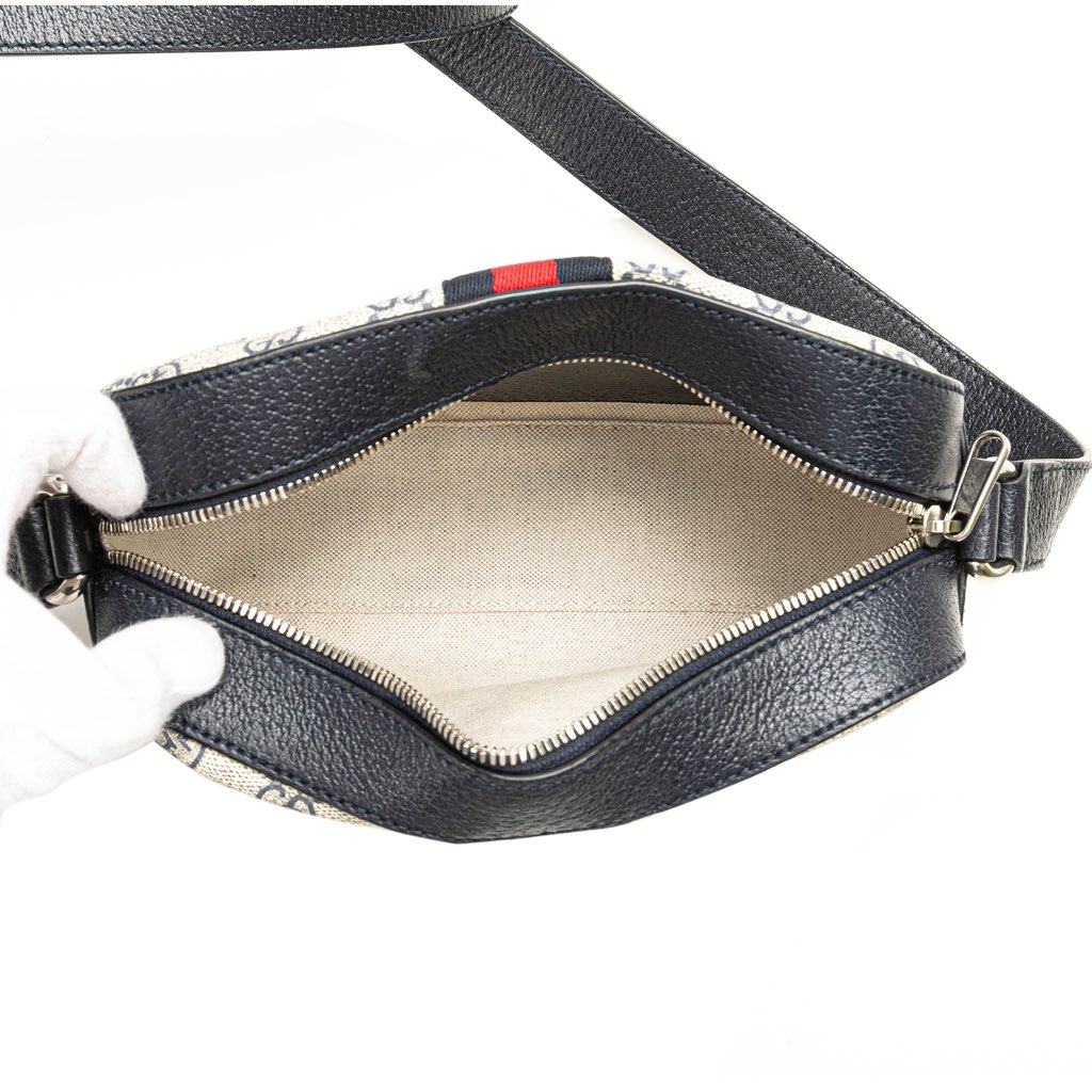 Gucci Small GG Supreme Textured Dollar Calfskin Web Ophidia Camera Bag - 4