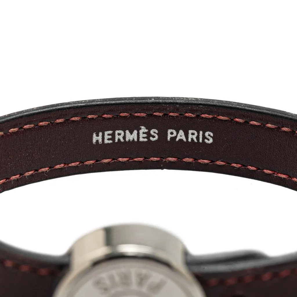 Hermès Leather Clou de Selle Bracelet Brown Leather Good - Box View