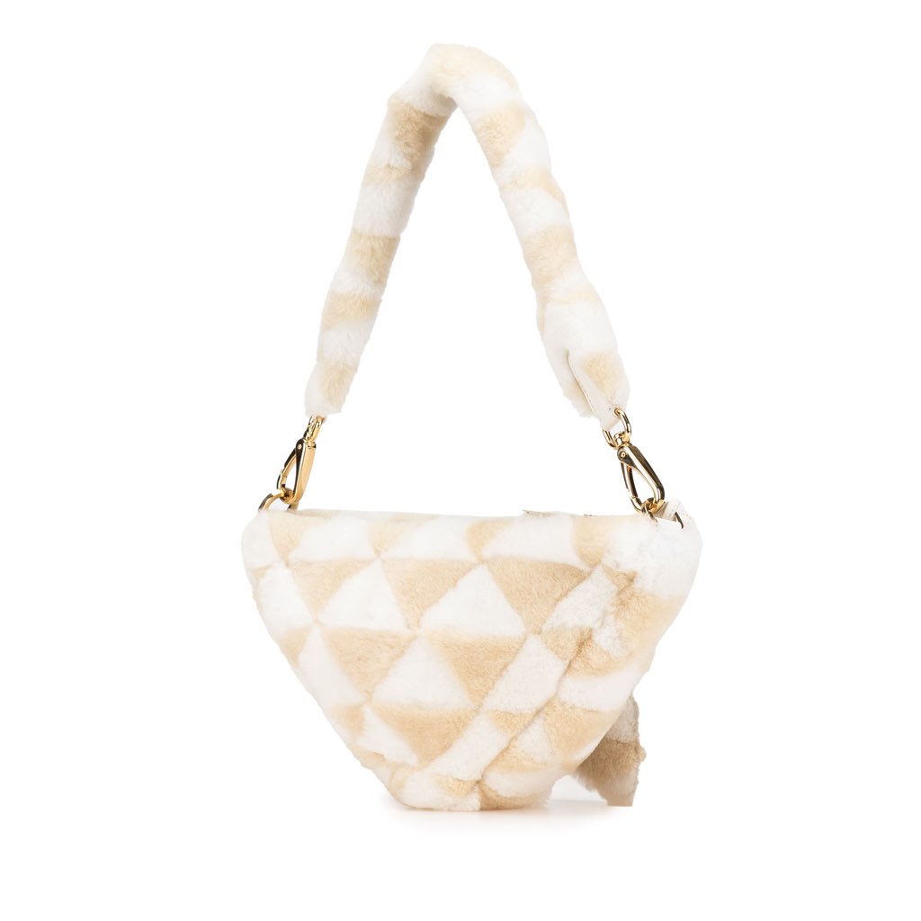 Prada Mini Shearling Symbole Triangle Satchel - 2