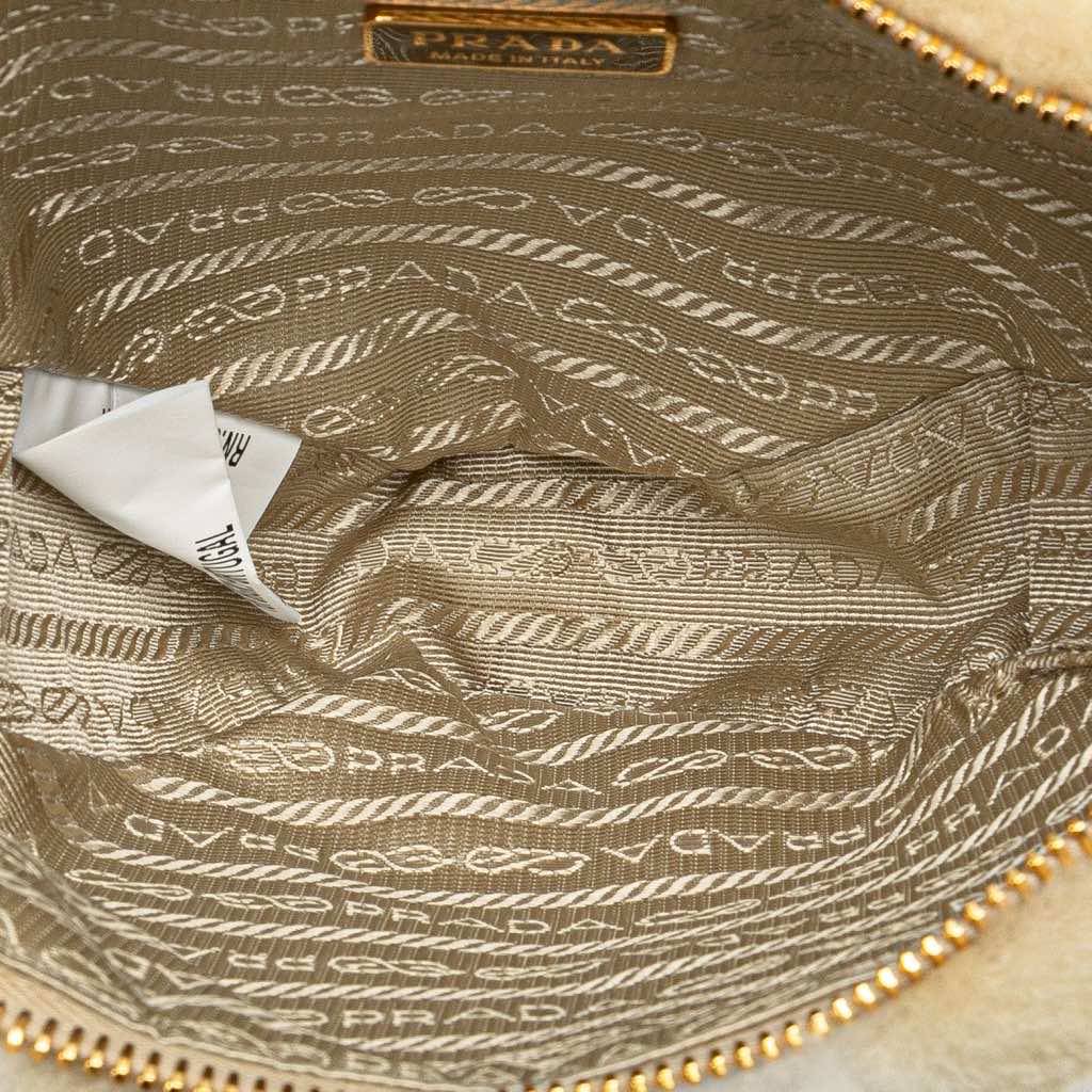 Prada Mini Shearling Symbole Triangle Satchel - 5