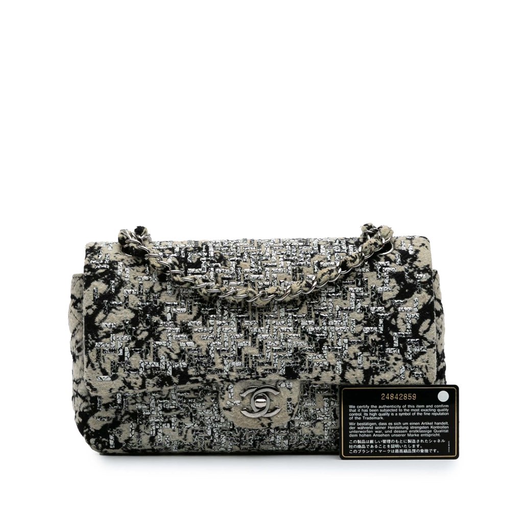 Chanel Medium Classic Wool Herringbone Double Flap - Image 15