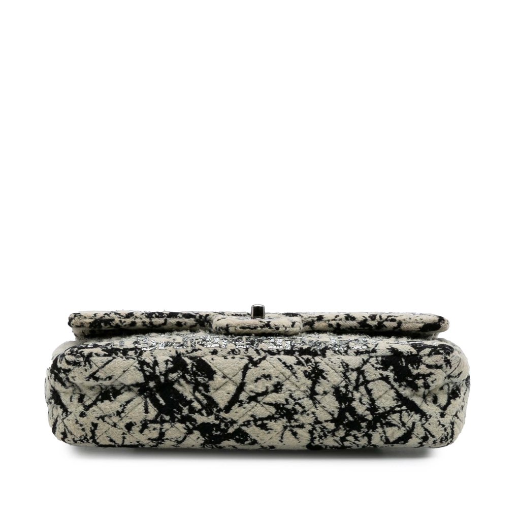 Chanel Medium Classic Wool Herringbone Double Flap - Image 6
