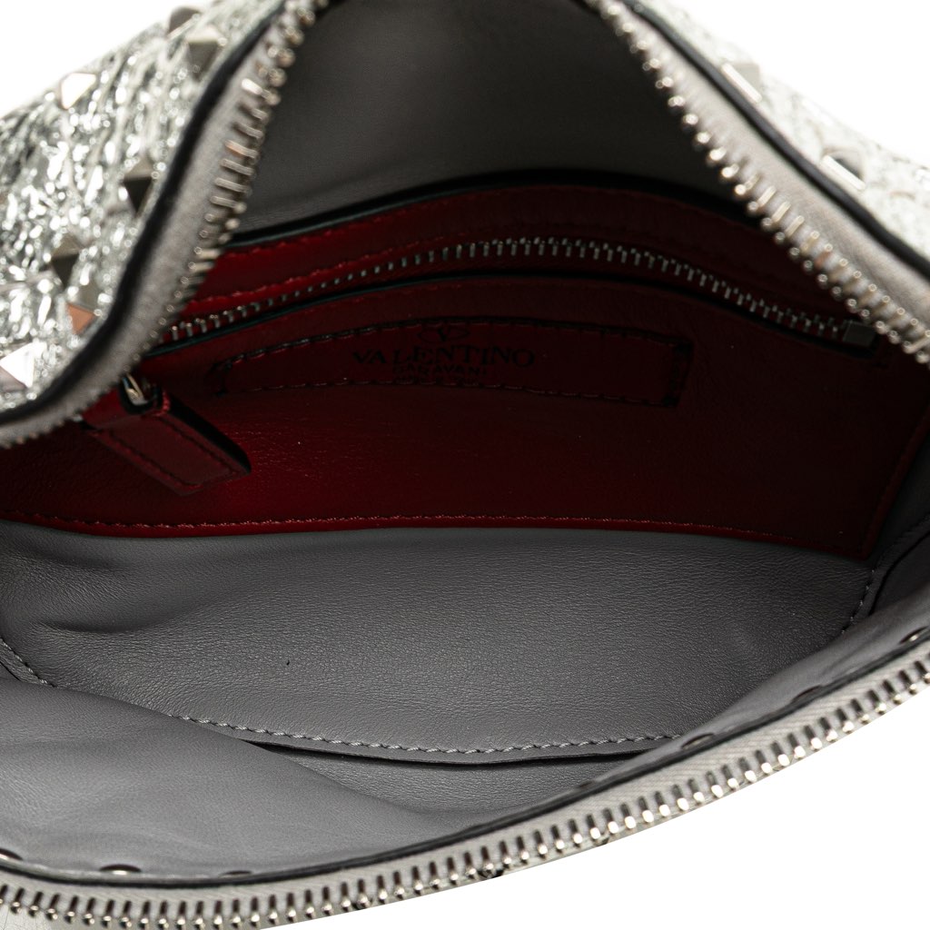 Valentino Metallic Craquele Nappa Rockstud Spike Belt Bag - 4