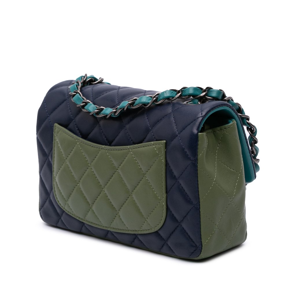 Chanel Mini Rectangular Classic Tricolor Lambskin Single Flap - 2