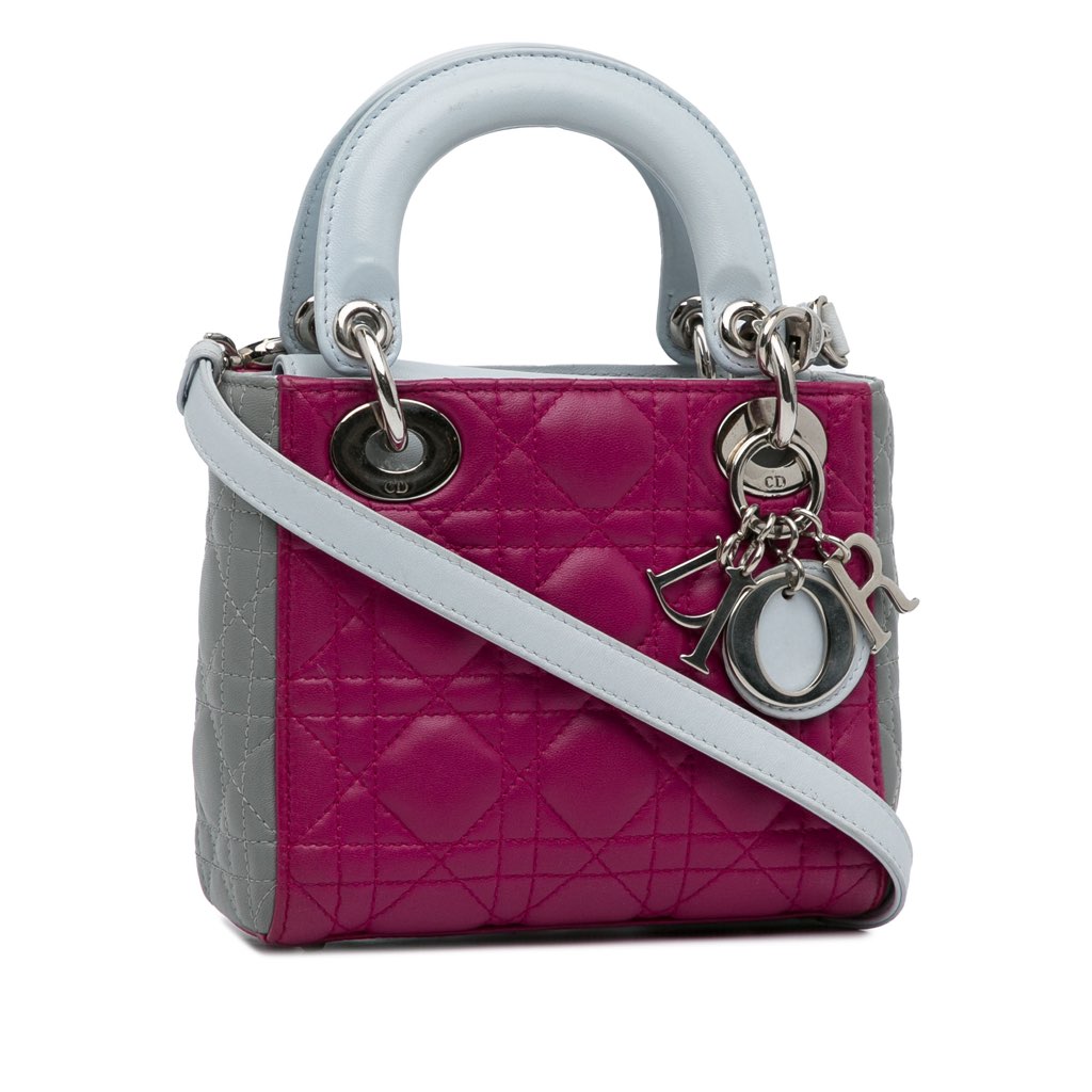 Dior Mini Tricolor Lambskin Cannage Lady Dior - 2