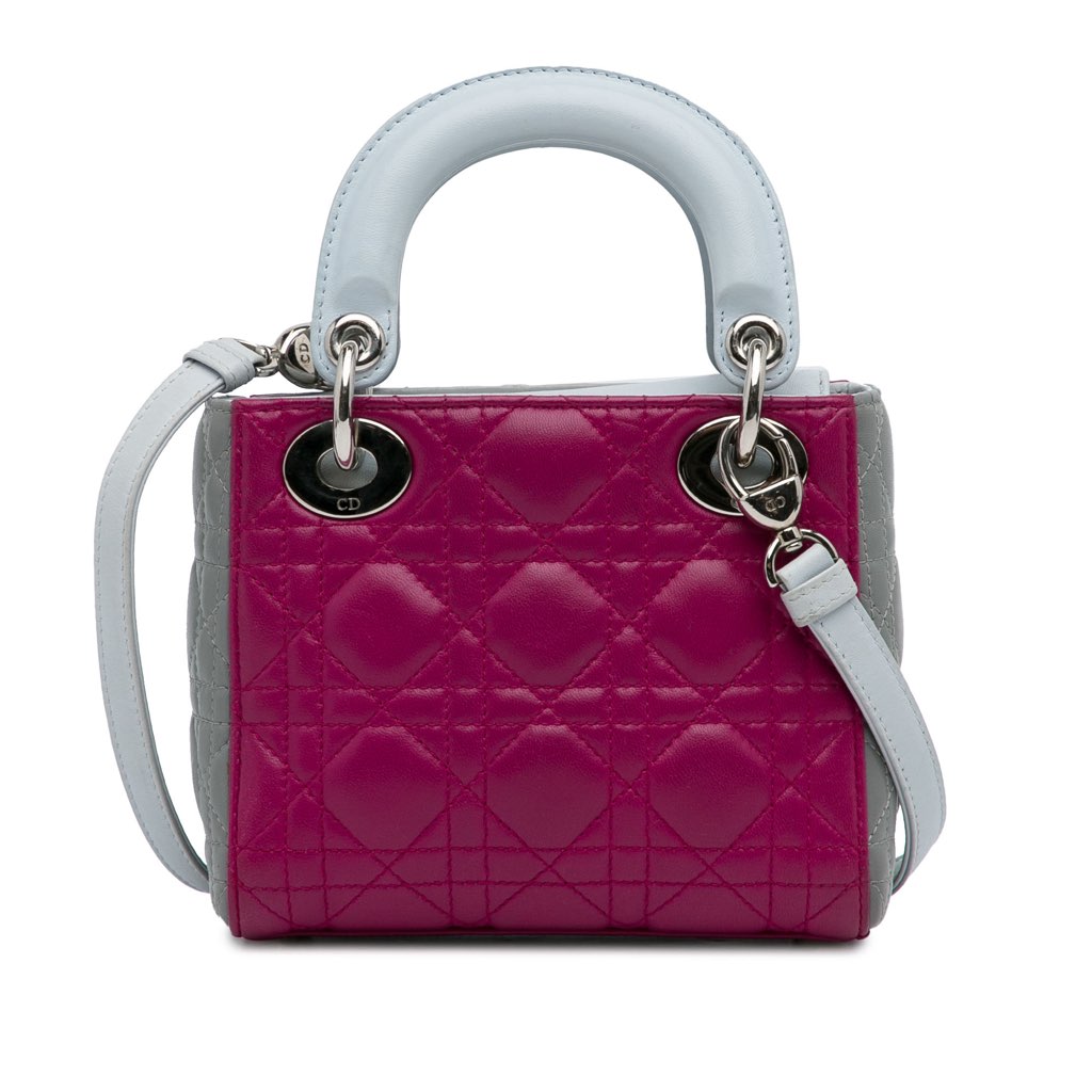 Dior Mini Tricolor Lambskin Cannage Lady Dior - 4