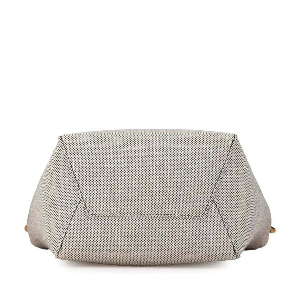 Celine Small Canvas Seau Sangle Bag White Canvas Good - Model View