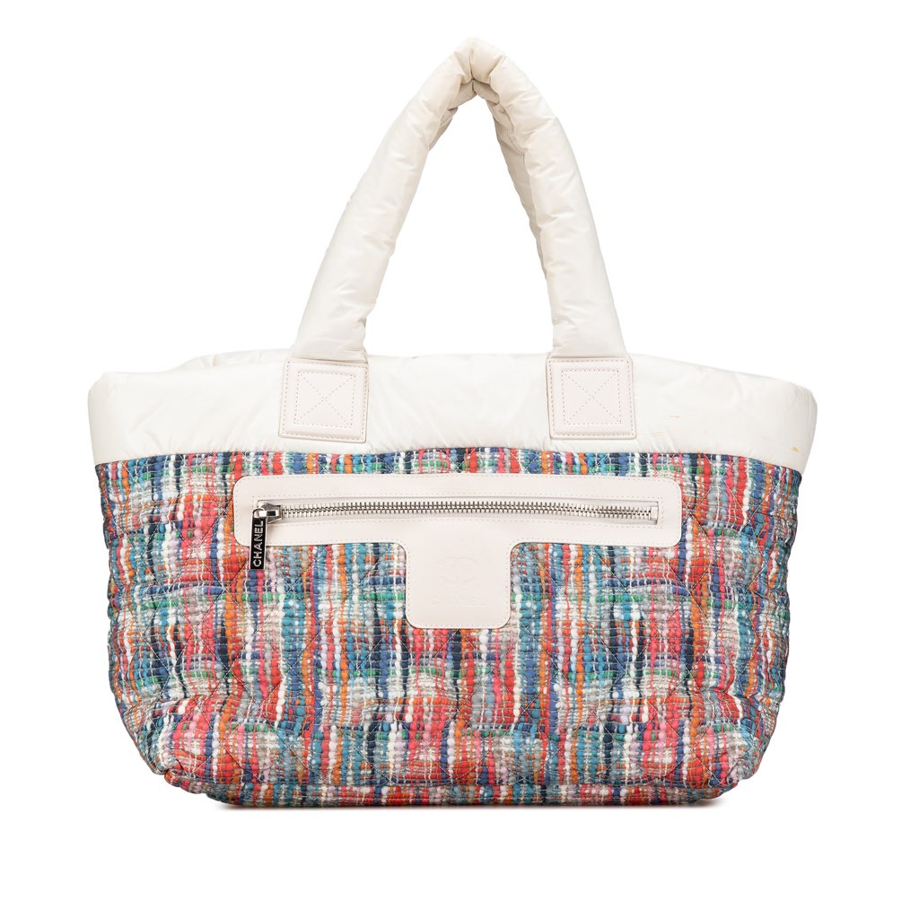 Chanel Nylon Tweed Printed Coco Cocoon Tote