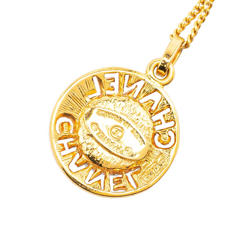 Chanel Gold Plated Faux Pearl Pendant Necklace - 3