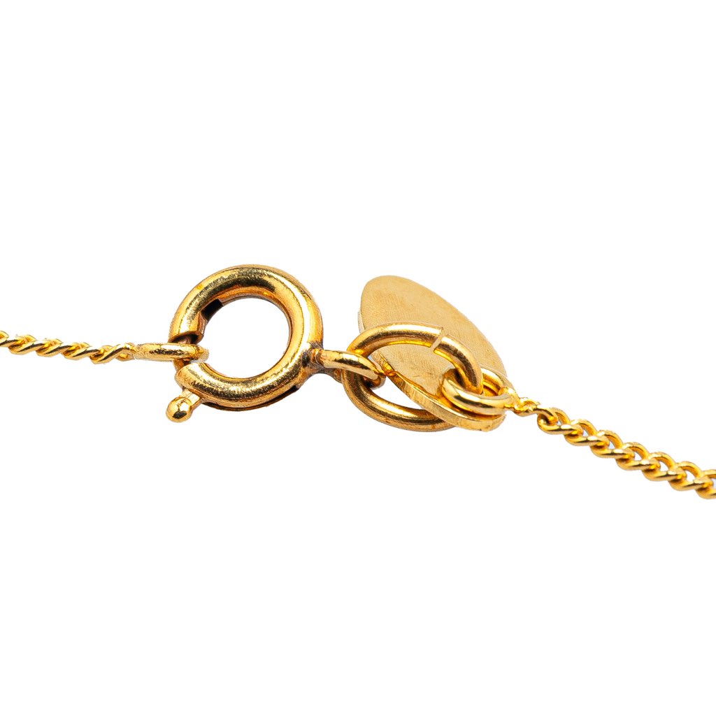 Chanel Gold Plated Faux Pearl Pendant Necklace - 5