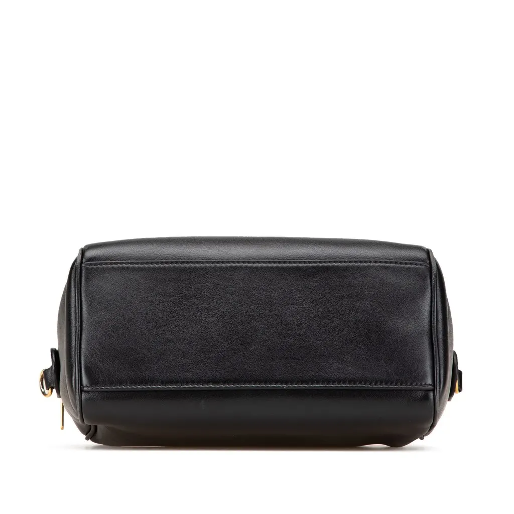 Celine Smooth Calfskin Cuir Triomphe Satchel Black Leather Good - Inside View