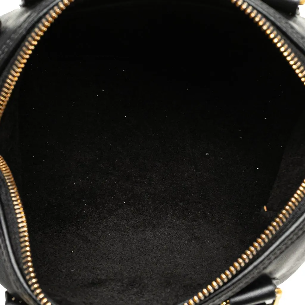Celine Smooth Calfskin Cuir Triomphe Satchel Black Leather Good - Model View