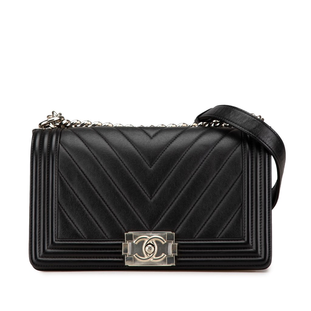 Chanel Old Medium Chevron Calfskin Boy Flap