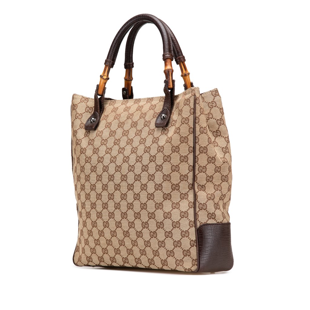 Gucci GG Canvas Bamboo Tote - 2