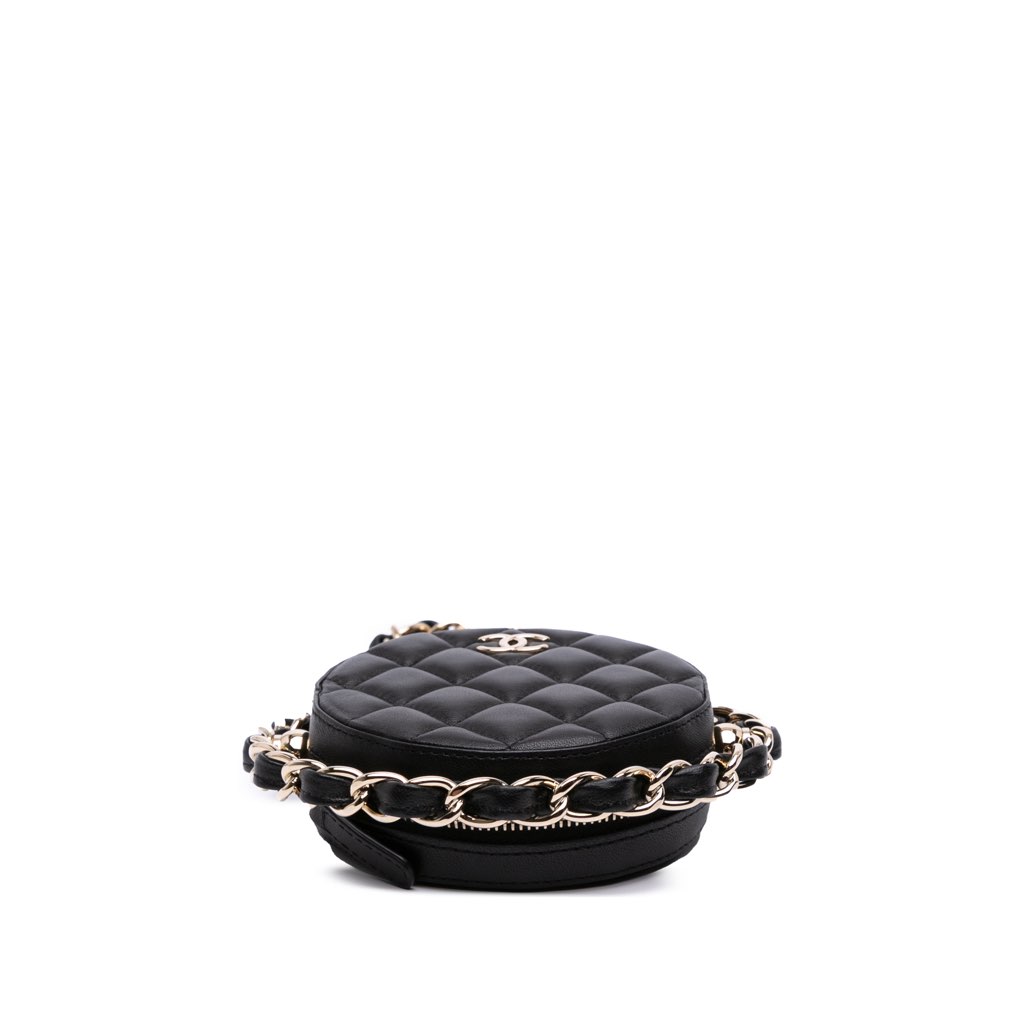 Chanel CC Quilted Lambskin Round Chain Around Clutch With Chain - 3