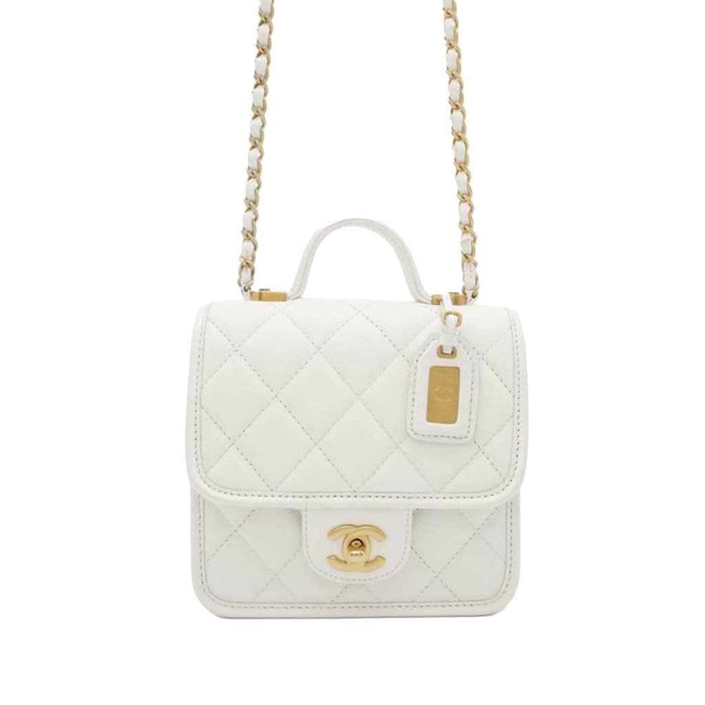 Chanel Mini Caviar School Memory Top Handle Flap