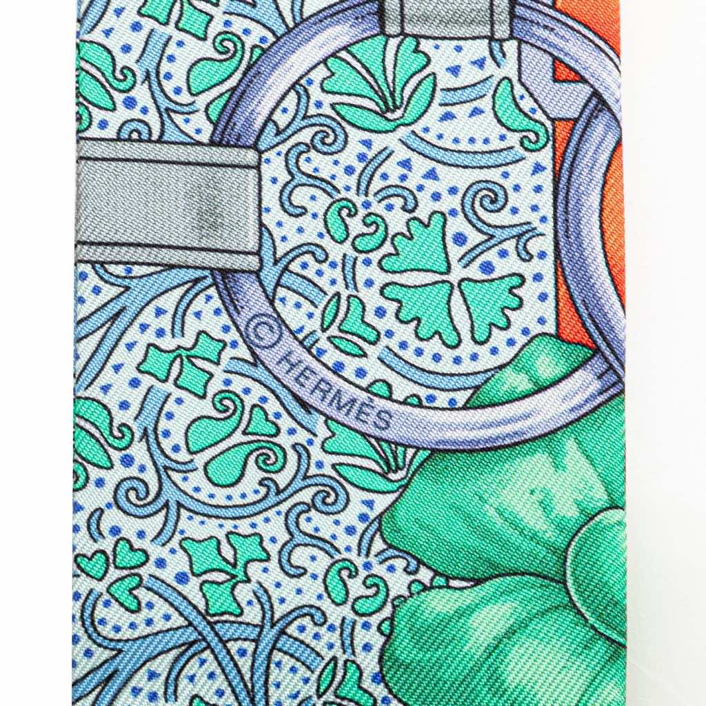 Hermès Grand Manege Fleuri Silk Twilly Scarf - 4