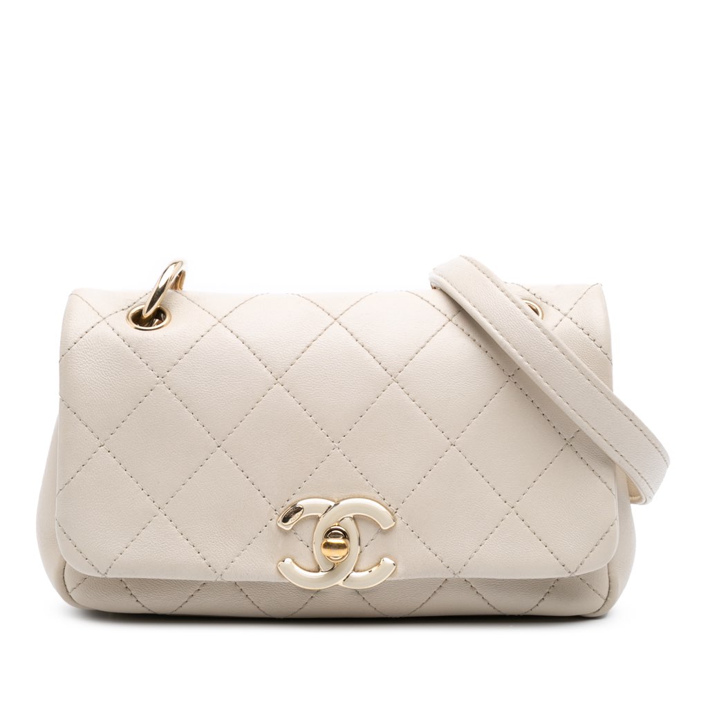 Chanel Medium Lambskin Twist Chain Enamel CC Flap