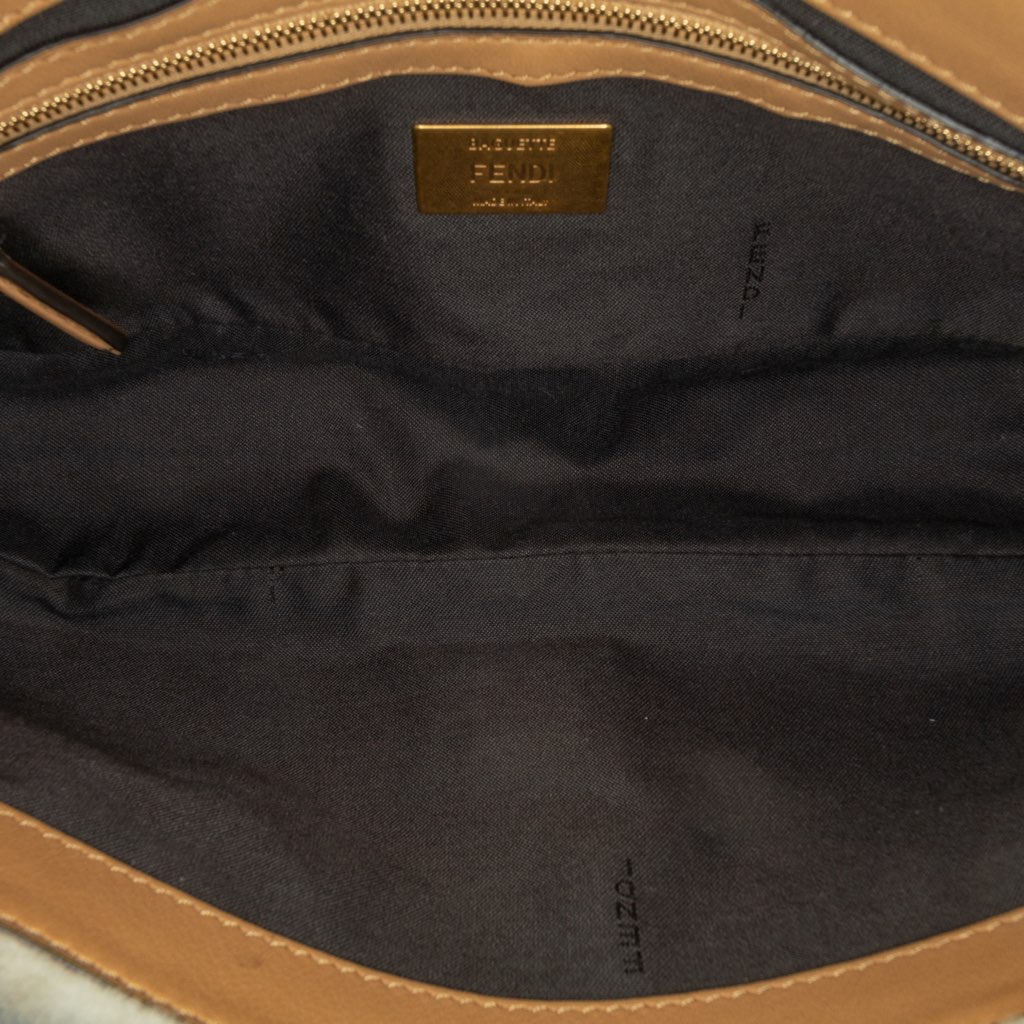 Fendi Small Zucca Shearling Baguette Satchel - 4